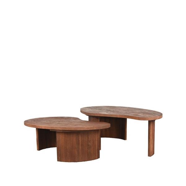 Grote foto salontafel set timon 100x58x40 cm nature smooth mangohout leverbaar vanaf week 28 11 juli huis en inrichting eettafels